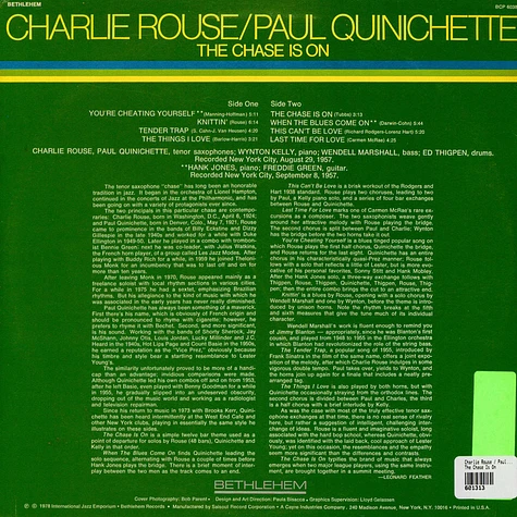 Charlie Rouse / Paul Quinichette - The Chase Is On