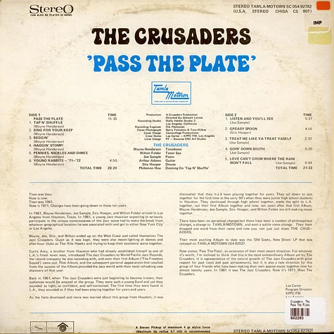 The Crusaders - Pass The Plate