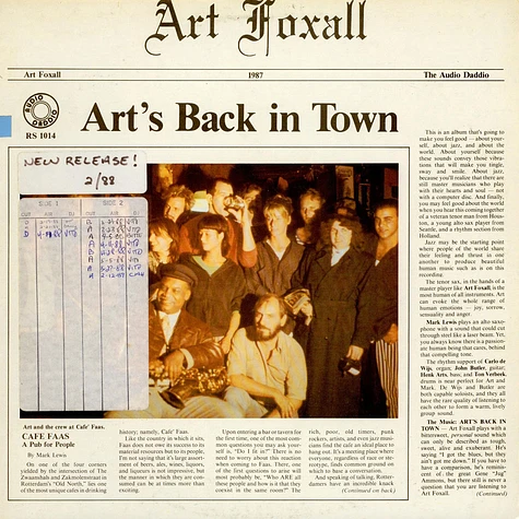 Art Foxall - Art's Back In Town