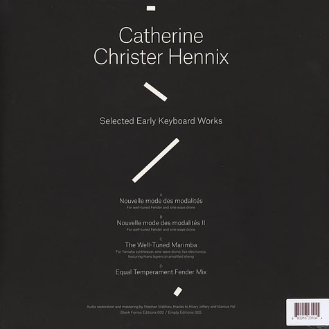 Catherine Christer Hennix - Selcted Early Keyboard Works