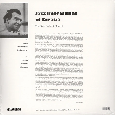 The Dave Brubeck Quartet - Jazz Impressions Of Eurasia