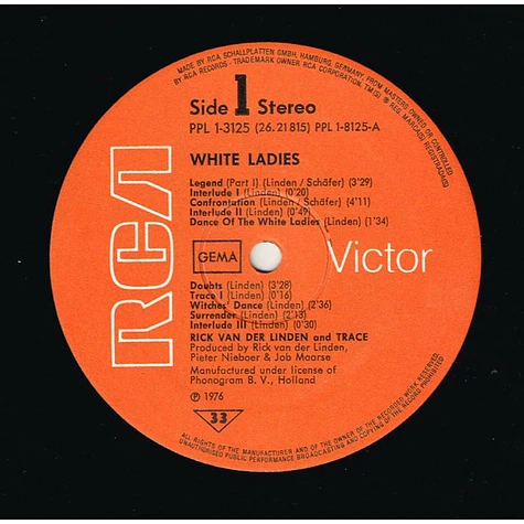 Rick Van Der Linden And Trace - The White Ladies