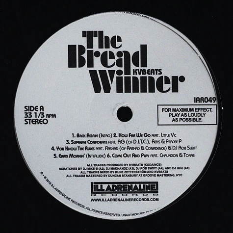 KVBeats - The Breadwinner Black Vinyl Edition