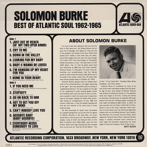 Solomon Burke - The Best Of Atlantic Soul 1962-1965