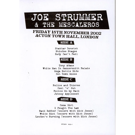 Joe Strummer & The Mescaleros - Friday 15th November 2002 Acton Town Hall, London