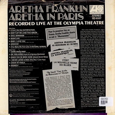 Aretha Franklin - Aretha In Paris