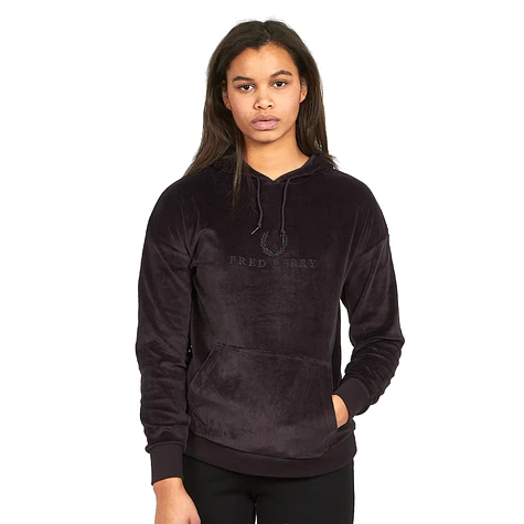 Fred Perry - Embroidered Velour Hooded Sweatshirt