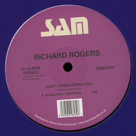 Richard Rogers - Can't Stop Loving You Krystal Klear Remixes