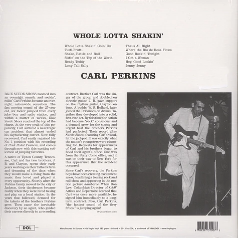 Carl Perkins - Whole Lotta Shakin' Gatefold Sleeve Edition