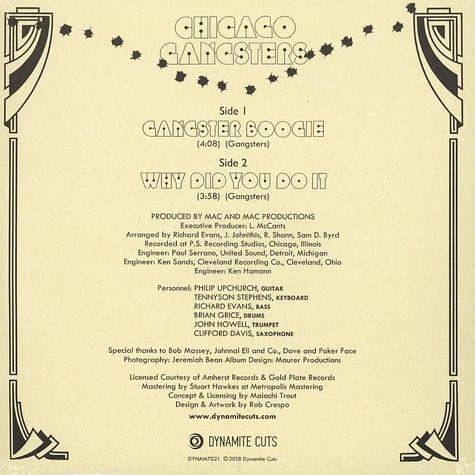 Chicago Gangsters - Gangster Boogie / Why Did You Do It