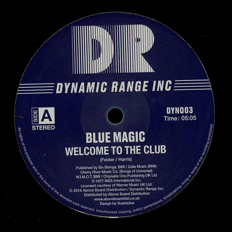 Blue Magic - Welcome To The Club / Look Me Up Tom Moulton Remix