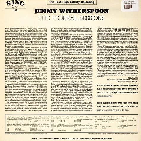 Jimmy Witherspoon - The Federal Sessions