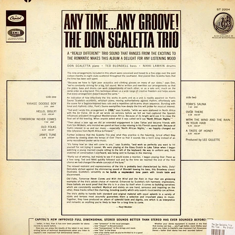 The Don Scaletta Trio - Any Time... Any Groove!