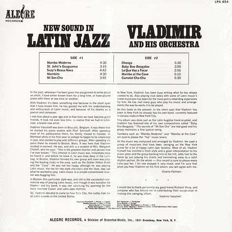 Vladimir And His Orchestra - New Sound In Latin Jazz