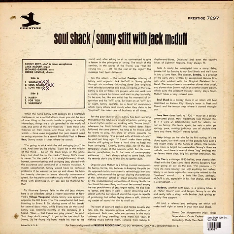 Sonny Stitt With Brother Jack McDuff - Soul Shack