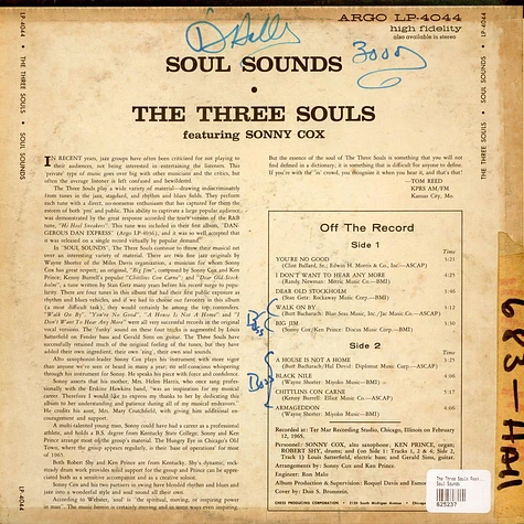 The Three Souls Featuring Sonny Cox - Soul Sounds