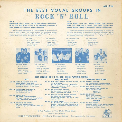 V.A. - The Best Vocal Groups In Rock 'N' Roll