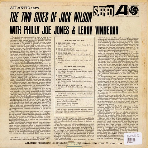 Jack Wilson With "Philly" Joe Jones & Leroy Vinnegar - The Two Sides Of Jack Wilson