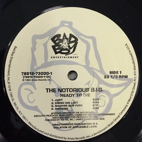 The Notorious B.I.G. - Ready To Die - Vinyl LP - 1994 - US | HHV