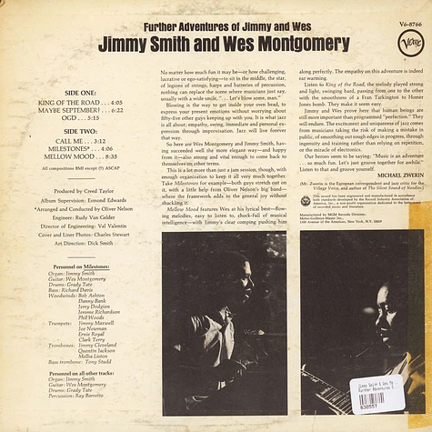 Jimmy Smith And Wes Montgomery - Further Adventures Of Jimmy And Wes
