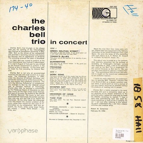 The Charles Bell Trio - In Concert
