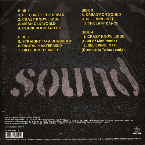 Dreadzone - Sound Yellow Splatter Vinyl Edition