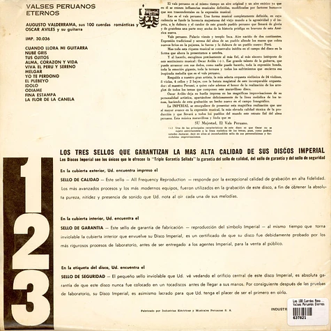 Las 100 Cuerdas Romanticas De Augusto Valderrama Y La Guitarra De Oscar Avilés - Valses Peruanos Eternos