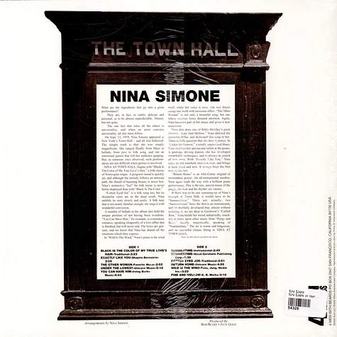 Nina Simone - Nina Simone At Town Hall