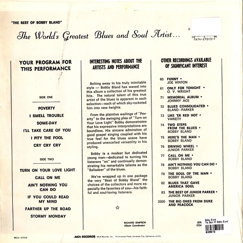 Bobby Bland - The Best Of Bobby Bland