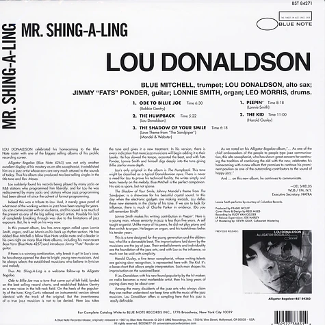 Lou Donaldson - Mr. Shing-A-Ling Tone Poet Vinyl Edition