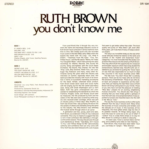 Ruth Brown - You Don't Know Me