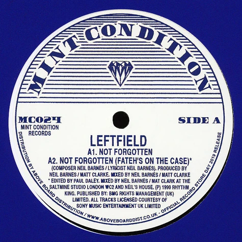 Leftfield - Not Forgotten Record Store Day 2019 Edition