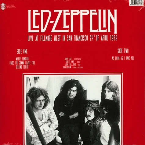 Led Zeppelin / Fillmore West 1969 Off Reels / 2CD With OBI Strip Limited  Edition Duo Case – GiGinJapan
