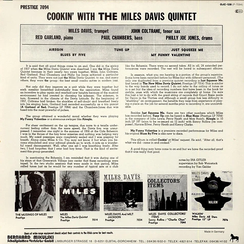 The Miles Davis Quintet - Cookin' With The Miles Davis Quintet