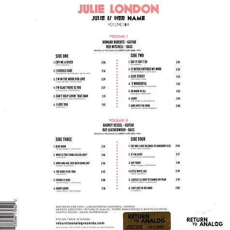 Julie London - Julie Is Her Name Volume 1 & 2