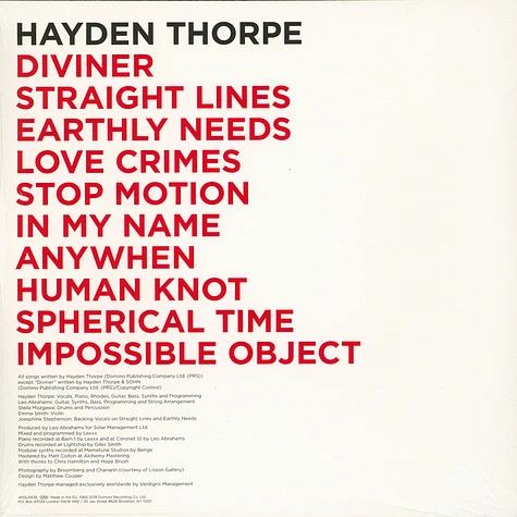Hayden Thorpe - Diviner Black Vinyl Edition