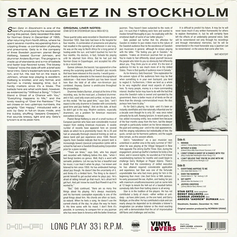 Stan Getz - In Stockholm Limited 180g Audiophile Edition