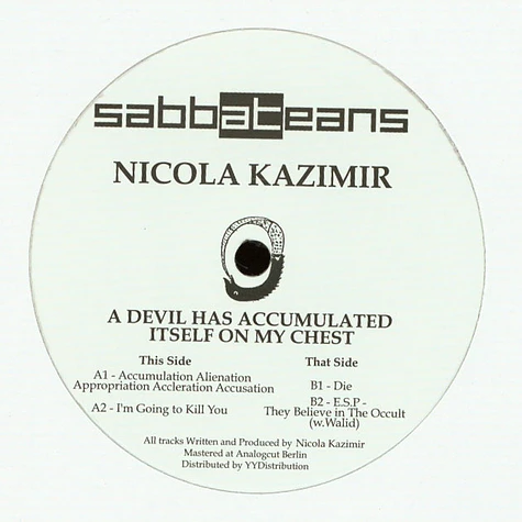 Nicola Kazimir - A Devil Has Accumulated Itself On My Chest