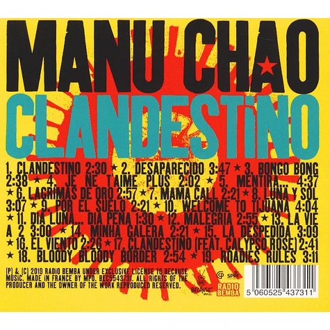 Manu Chao - Clandestino / Bloody Border