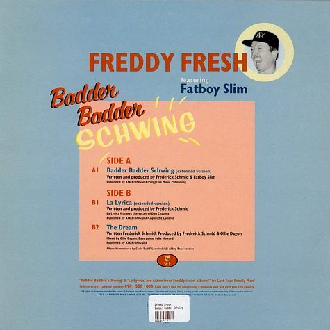 Freddy Fresh Featuring Fatboy Slim - Badder Badder Schwing