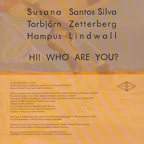 Santos Silva, Zetterberg & Lindwall - Hi! Who Are You? Colored Vinyl Edition