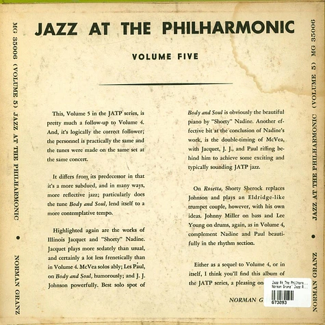 Jazz At The Philharmonic - Norman Granz' Jazz At The Philharmonic Vol. 5