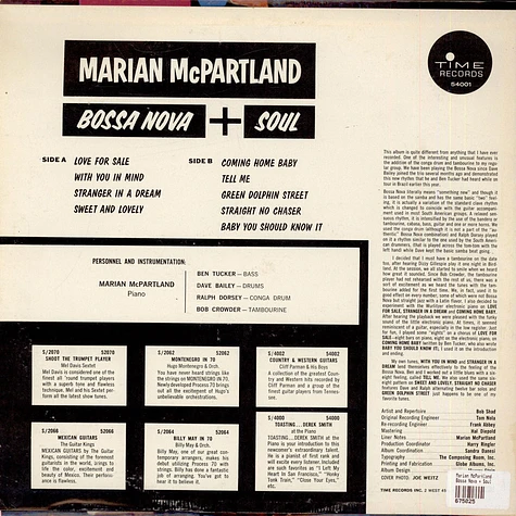 Marian McPartland - Bossa Nova + Soul