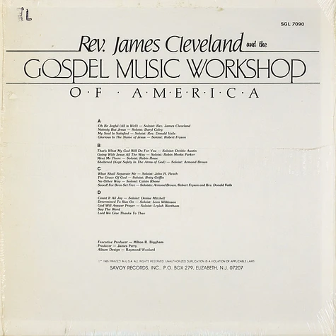 Rev. James Cleveland And The Gospel Music Workshop Of America Mass Choir - Recorded "Live" In Atlanta, Ga.