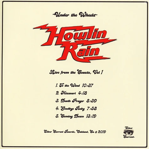 Howlin Rain - Under The Wheels: Live From The Coast Volume 1 Colored Vinyl Edition