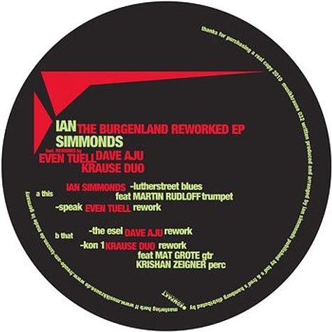 Ian Simmonds - The Burgenland Reworked EP