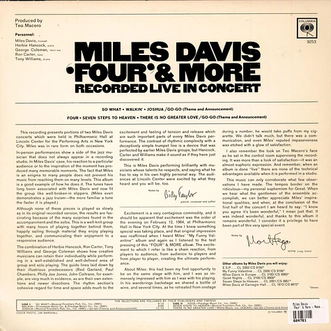 Miles Davis - 'Four' & More - Recorded Live In Concert