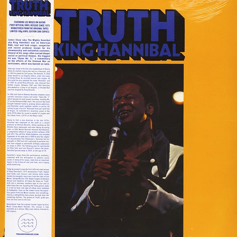 King Hannibal - Truth (Featuring Lee Moses) Black Vinyl Edition W/ Obi Strip