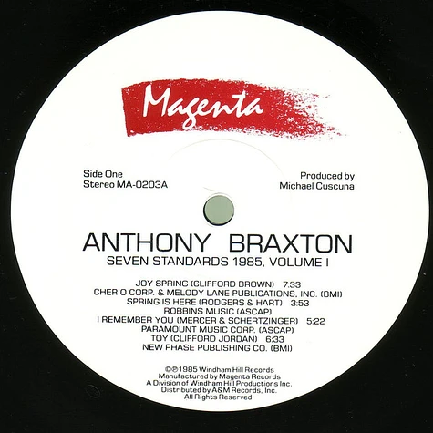 Anthony Braxton - Seven Standards 1985, Volume I