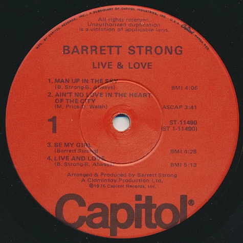 Barrett Strong - Live & Love